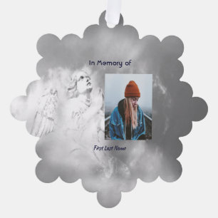 Christian Poem Memorial Keepsake Angel Sky Clouds  Ornament Card