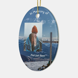 Christian Poem Memorial Keepsake Crucifix Cross Ceramic Ornament