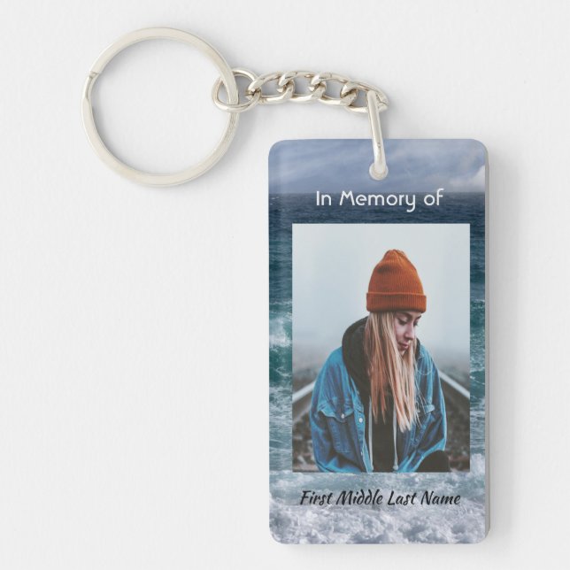 Christian Poem Memorial Keepsake Ocean Sea Beach Keychain (Front)