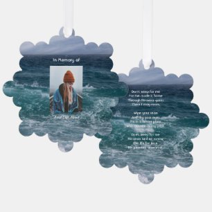 Christian Poem Memorial Keepsake Ocean Sea Beach Ornament Card