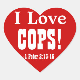 Christian Police Heart Sticker