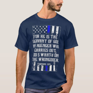 Christian Police Officer with Bible Verse T-Shirt