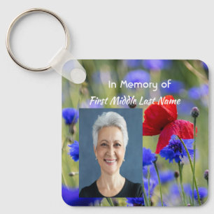 Christian Poppy Cornflower Meadow Memorial Keychain