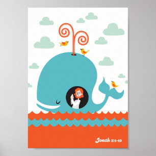 Christian Poster Bible Histoire Jonah Et La Balein