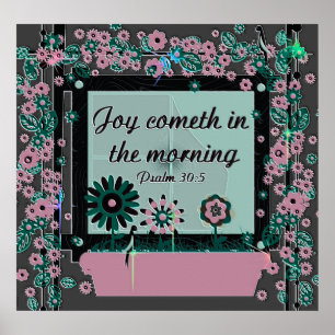 Christian Poster with Bible Verse Psalm 30:5