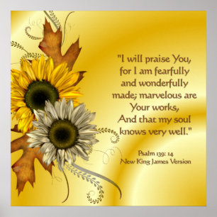 Christian Poster with Scripture Flowers