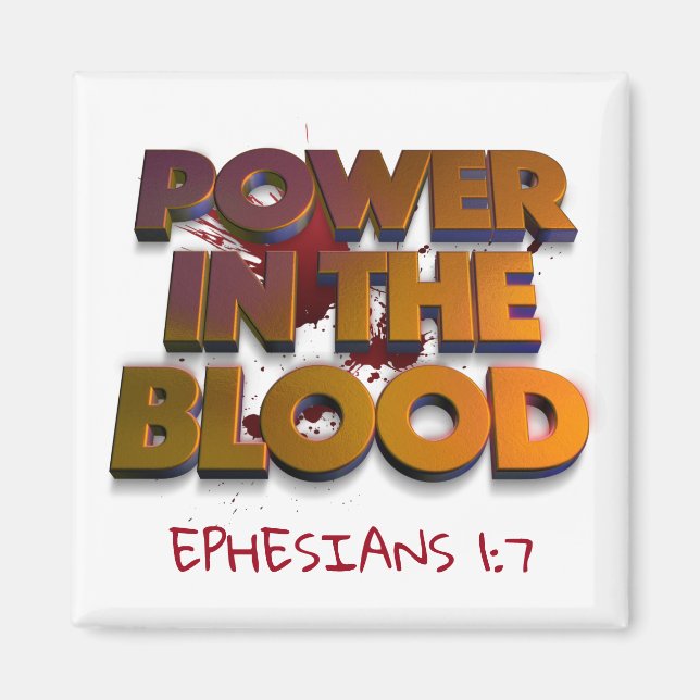 Christian power in the blood salvation message magnet (Front)