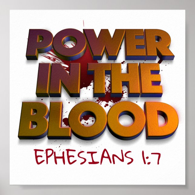 Christian power in the blood salvation message poster (Front)