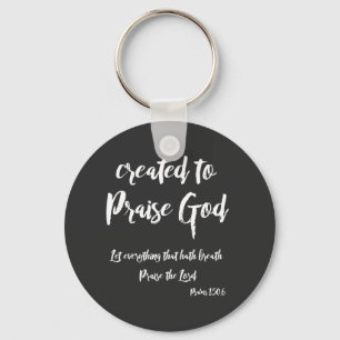 Christian Praise God Quote with Bible Verse Keychain