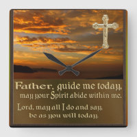 Christian prayer clcok square wall clock
