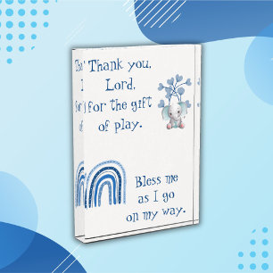 Christian Prayer for kids Blue   Photo Block