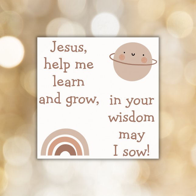 Christian Prayer for kids Brown & White | Poster (Creator Uploaded)
