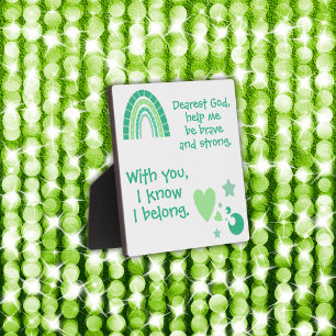 Christian Prayer for kids Green   Plaque