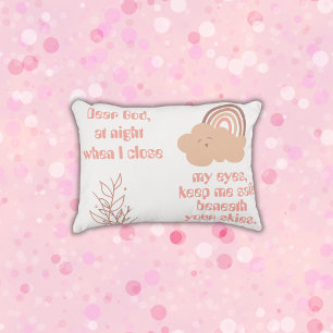 Christian Prayer for kids Pink Accent Pillow