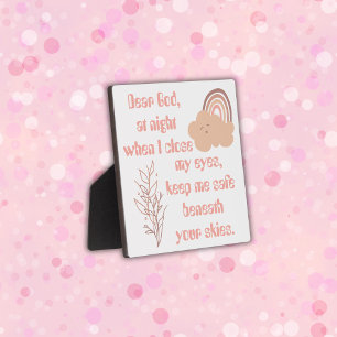 Christian Prayer for kids Pink   Plaque