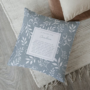 Christian Prayer Gift Romans 15:13 Grey Floral Throw Pillow
