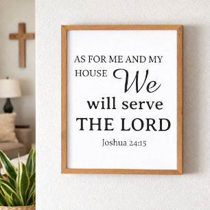 Christian Prayer Joshua 24:15 Template Poster