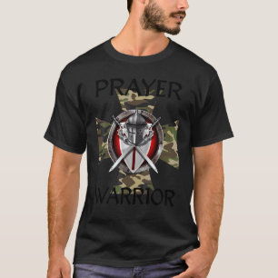 Christian Prayer Warrior Camo  Cross Religious Mes T-Shirt