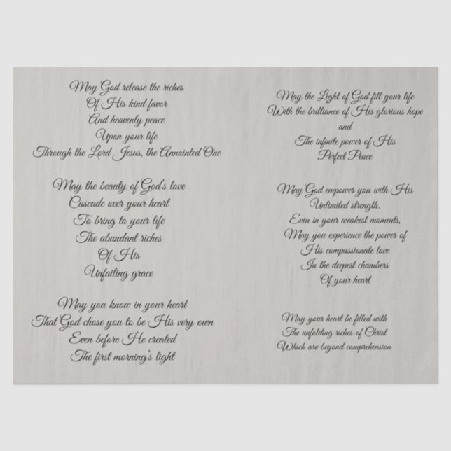 Christian Prayers Decoupage Tissue Paper (Front)