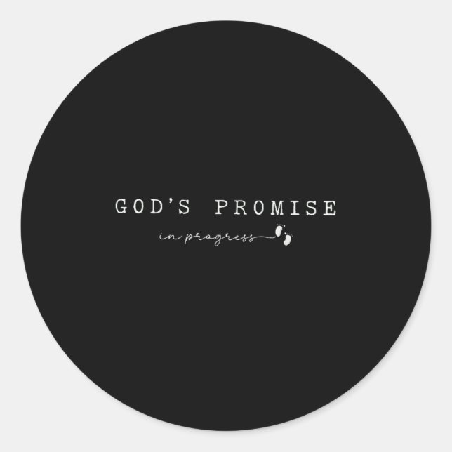 Christian Pregnancy God'promise In Progresfaith Ba Classic Round Sticker (Front)