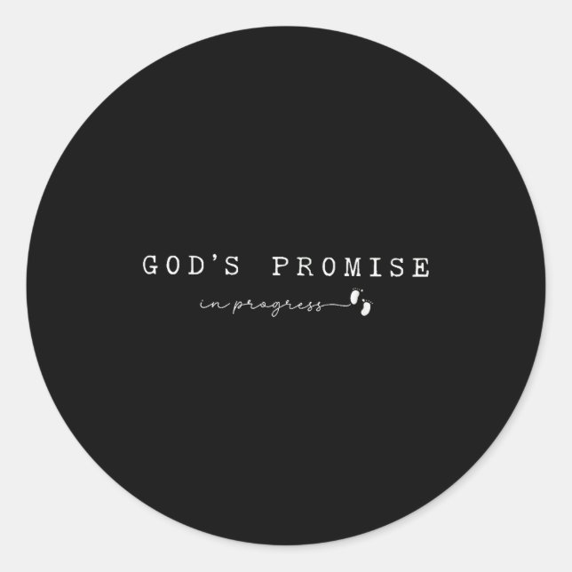 Christian Pregnancy God'promise In Progresfaith Ba Classic Round Sticker (Front)