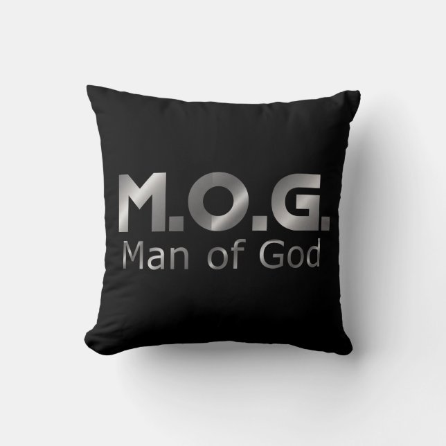 Christian Prophetic Silver MAN OF GOD PSALM 1:1 Throw Pillow (Front)