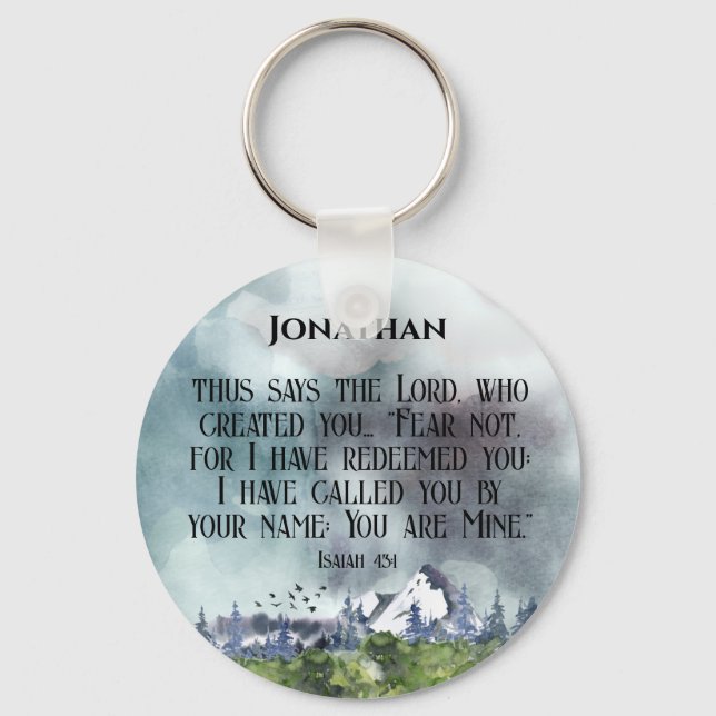 Christian Protection Blessing Bible Verse for Him Keychain (Front)