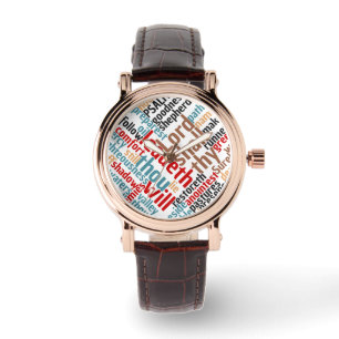 Christian PSALM 23 Colourful Word Art Watch