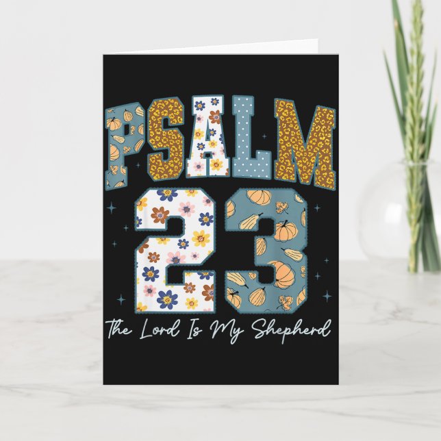 Christian Psalm 23 Retro The Lord Is My Shepherd B Card (Front)