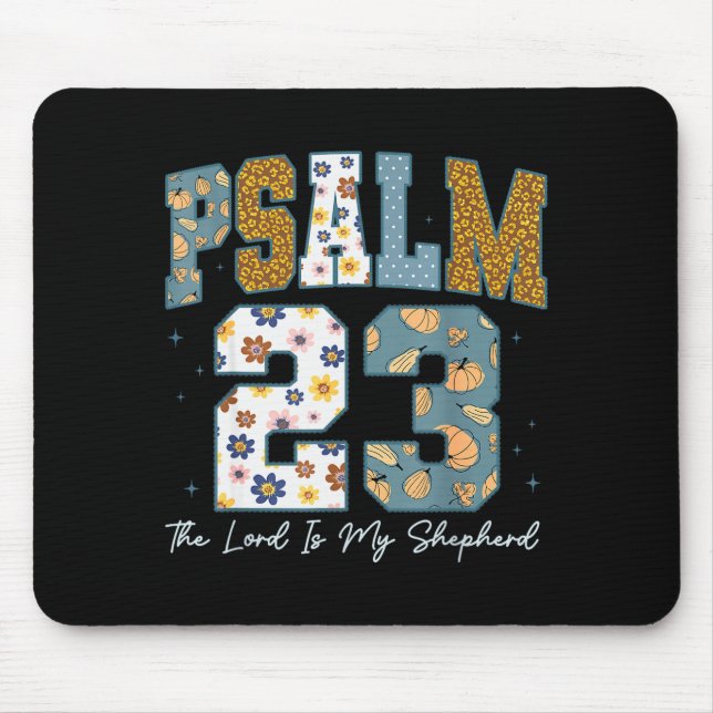 Christian Psalm 23 Retro The Lord Is My Shepherd B Mouse Pad (Front)