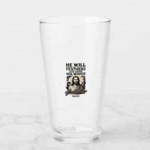 Christian Psalm 91_4 Jesus Vintage Engraving Shirt Glass