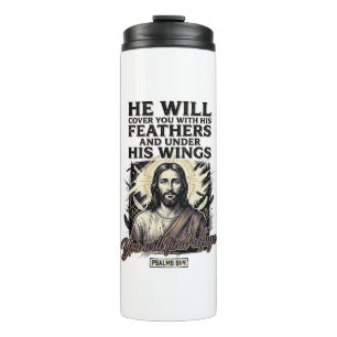 Christian Psalm 91_4 Jesus Vintage Engraving Shirt Thermal Tumbler