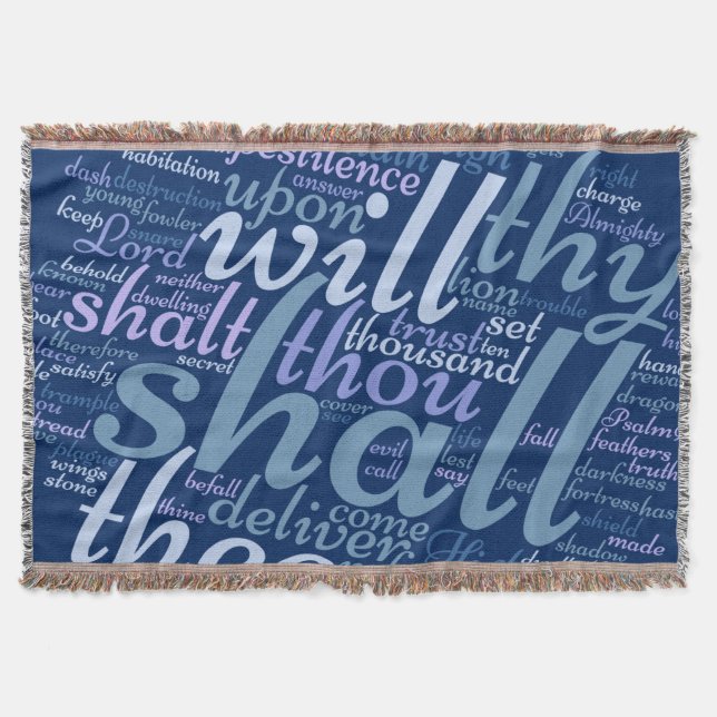 Christian PSALM 91 Throw Blanket (Front)