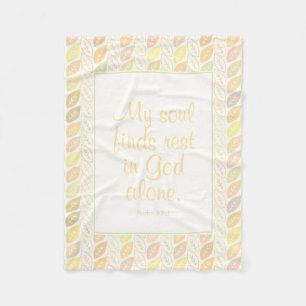 Christian Psalm Pastel Leaf Pattern Fleece Blanket