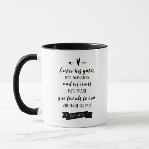 Christian Psalms Bible Verse Simple Typography Mug