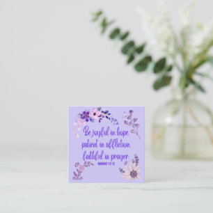 Christian Purple Floral Romans 12:12 Card