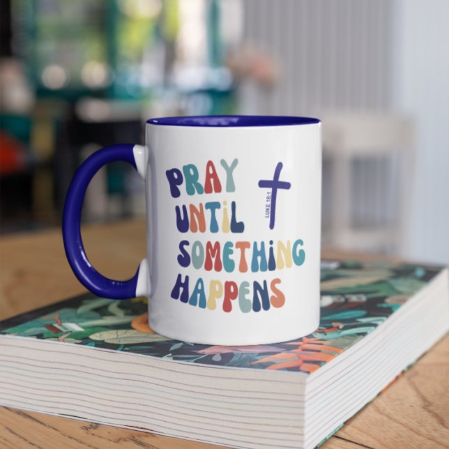 Christian "PUSH" Prayer Retro Typography Mug (Creator Uploaded)