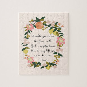 Christian Quote Art - 1 Peter 5:6 Jigsaw Puzzle