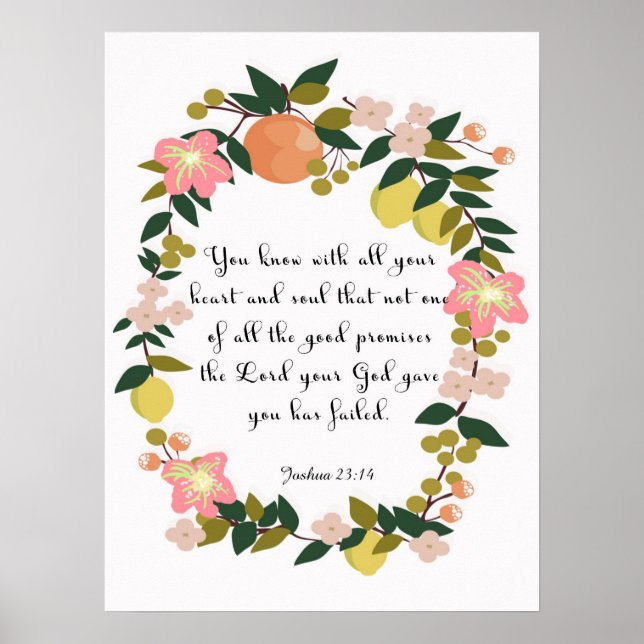 Christian Quote Art - Joshua 23:14 Poster (Front)