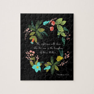 Christian Quote Art - Matthew 13:43 Jigsaw Puzzle