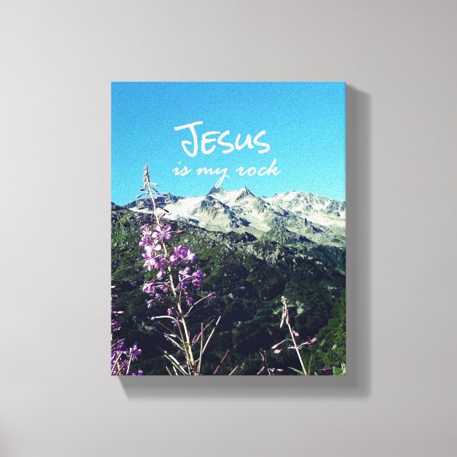 Christian Quote: Jesus is my Rock Canvas Print (Front)