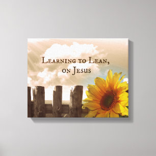 Christian Quote: Learning to Lean on Jesus Canvas Print