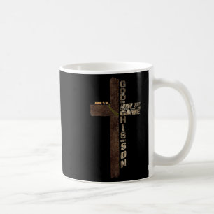 Christian Quotes Cross Bible Verse John 3.16 Rusti Coffee Mug