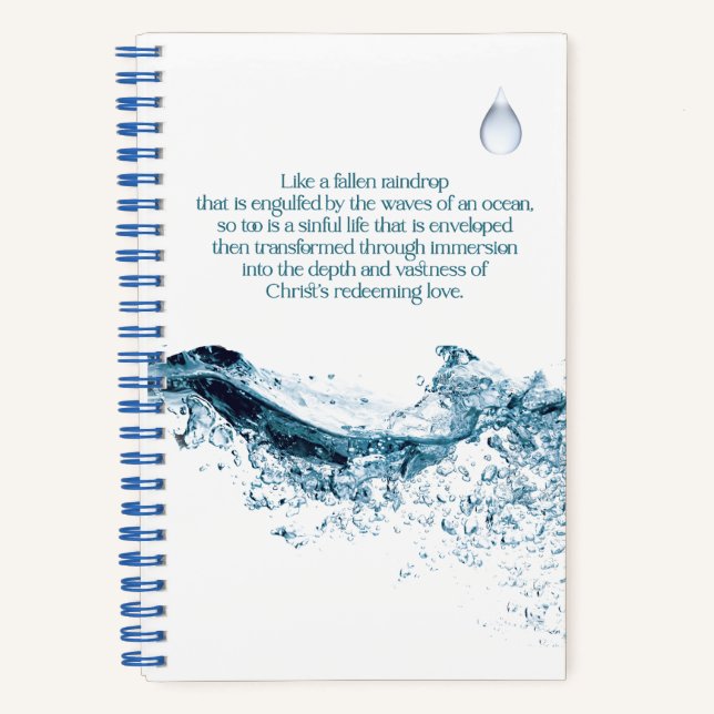 Christian Raindrop Gospel Love Quote 5.5 x 8.5 Notebook (Front)