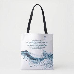 Christian Raindrop Gospel Love Quote Tote Bag
