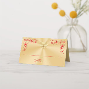 Christian Red et or or Mariage Cartes de Place
