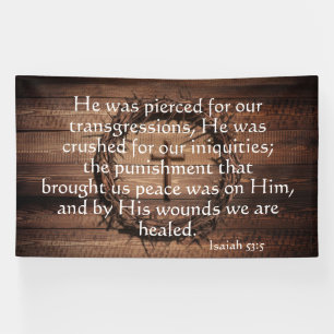 Christian Redemption Scripture with Crown of Thorn Banner