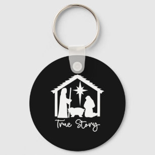 Christian Religious Christmas Nativity Scene True Keychain
