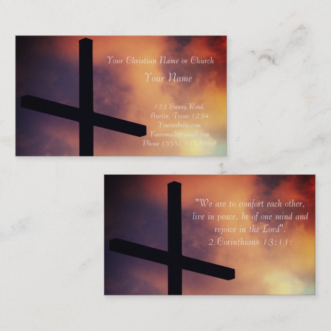 Christian Religious Church Inspirational God Business Card (Front/Back)