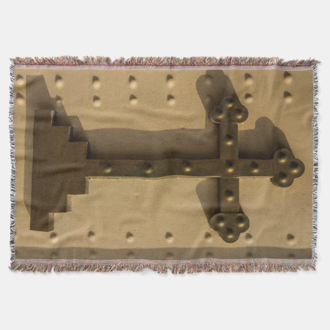 Christian religious cross, Iraq Throw Blanket (Front)